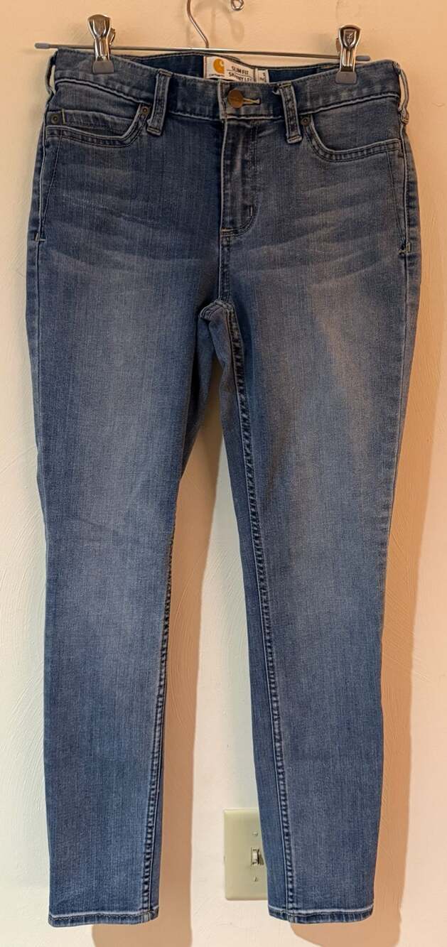 Carhartt Layton Skinny Jeans Women’s 2 Regular Slim Fit Rugged Flex 102734 Blue